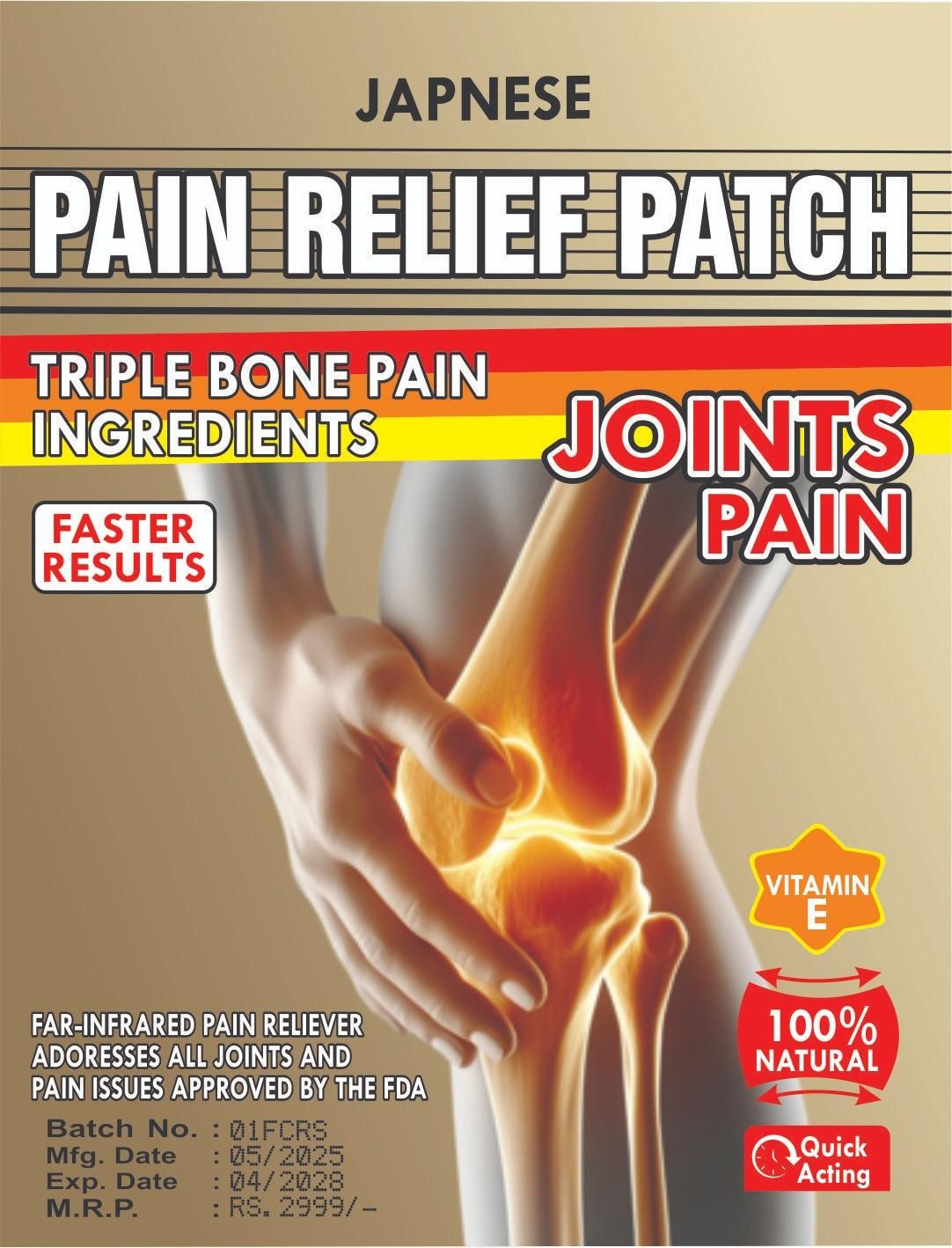 Pain Relief Patch (Pack of 30 Patches)