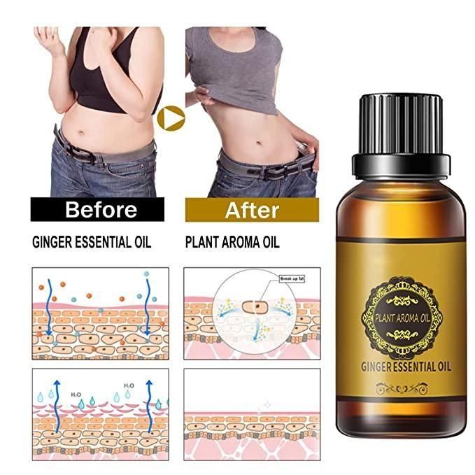 Belly Drainage Ginger Oil, Lymphatic Drainage Ginger Oil, Slimming Tummy Ginger Oil, Ginger Essential Oil for Swelling and Pain Relief, Care for Skin (100ML)