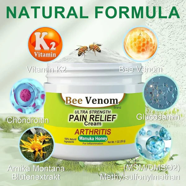 30 DAY MONEY BACK OFFER!! #1 Bee Venom Pain Relief Cream Buy 1 Get 2 Free! ⭐⭐⭐⭐