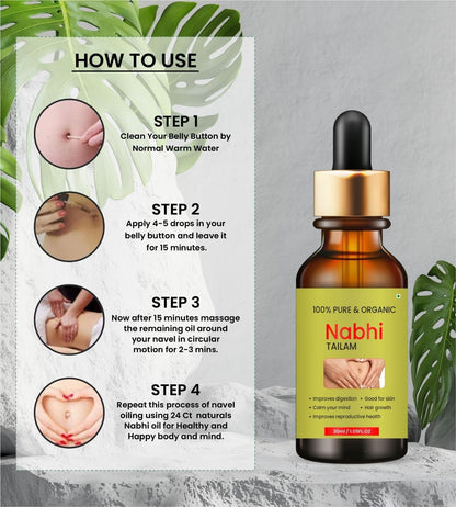🌿 Nabhi Tailam – 100% Pure & Organic Navel Oil (Pack of 2)