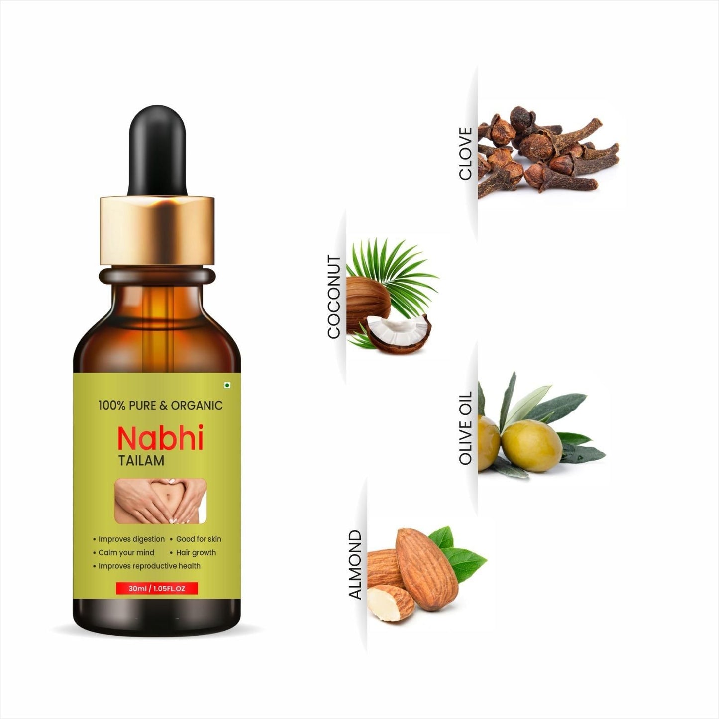 🌿 Nabhi Tailam – 100% Pure & Organic Navel Oil (Pack of 2)
