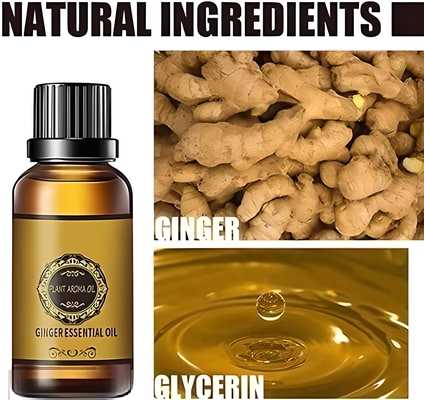 Belly Drainage Ginger Oil, Lymphatic Drainage Ginger Oil, Slimming Tummy Ginger Oil, Ginger Essential Oil for Swelling and Pain Relief, Care for Skin (100ML)