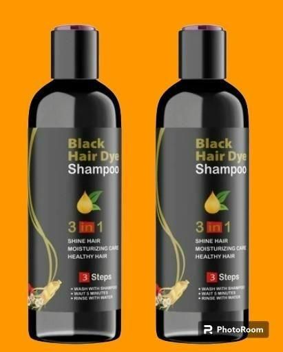 Unisex Instant Black Herbal Hair Dye Shampoo for Grey Hair Coverage (Buy 1 Get 2 Free)